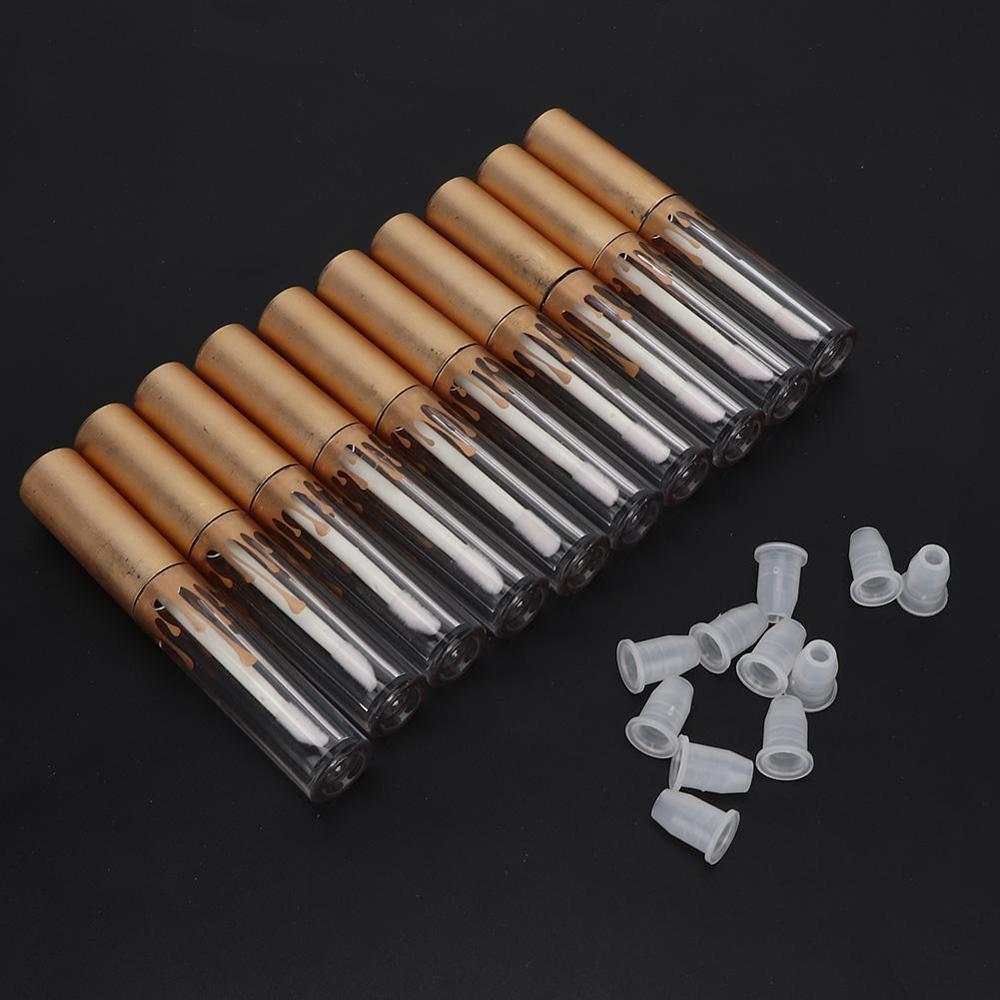 20 st läppglans tub 2.5ml behållare tom läppglans tub diy läppstift flaska behållare sminkverktyg guld läppglans flaska