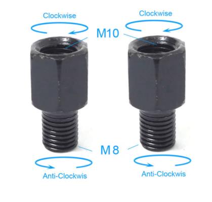 Paar Zwarte Motorfiets Spiegel Adapters M10 10Mm M8 8Mm Achteruitkijkspiegel Spiegels Conversie Bolt Rechtsom Anti-Klok Rechts links Draad: Rood