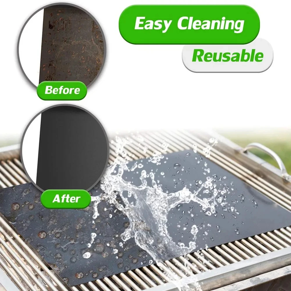 Grill Mat Oven Mat Microwave Mat Outdoor Baking Mat Fiberglass Insulation Non-Stick Oven Easy To Clean Reusable Oven Liner