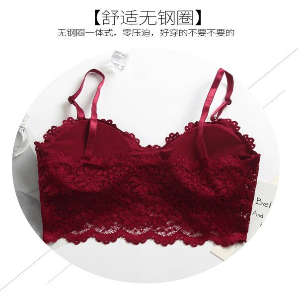 Training bra kids girls Soft Touch Cotton Lace underwear sports kids vest bra for teens child student teenage bras: wine red