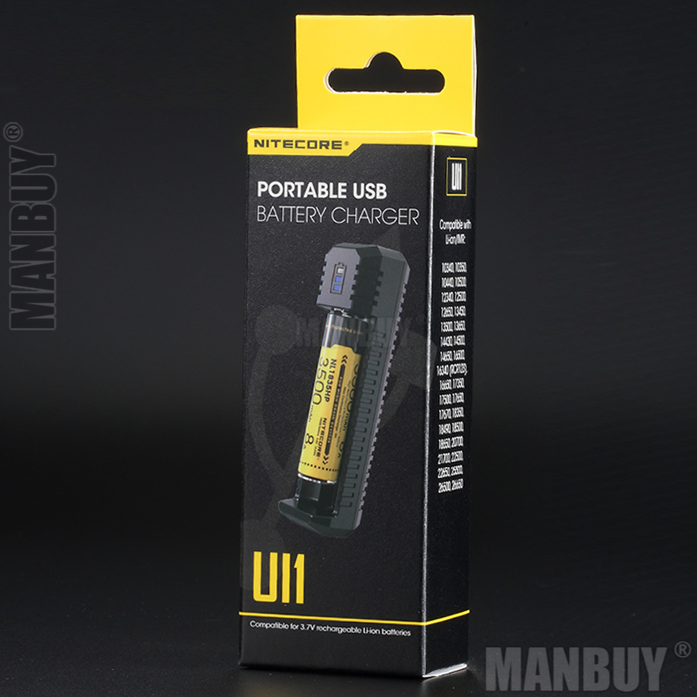 Nitecore UI1 Draagbare Dual-Slot Usb Li-Ion Batterij Oplader Outdoor Opladen Zonder Batterij 18650 14500 CR123