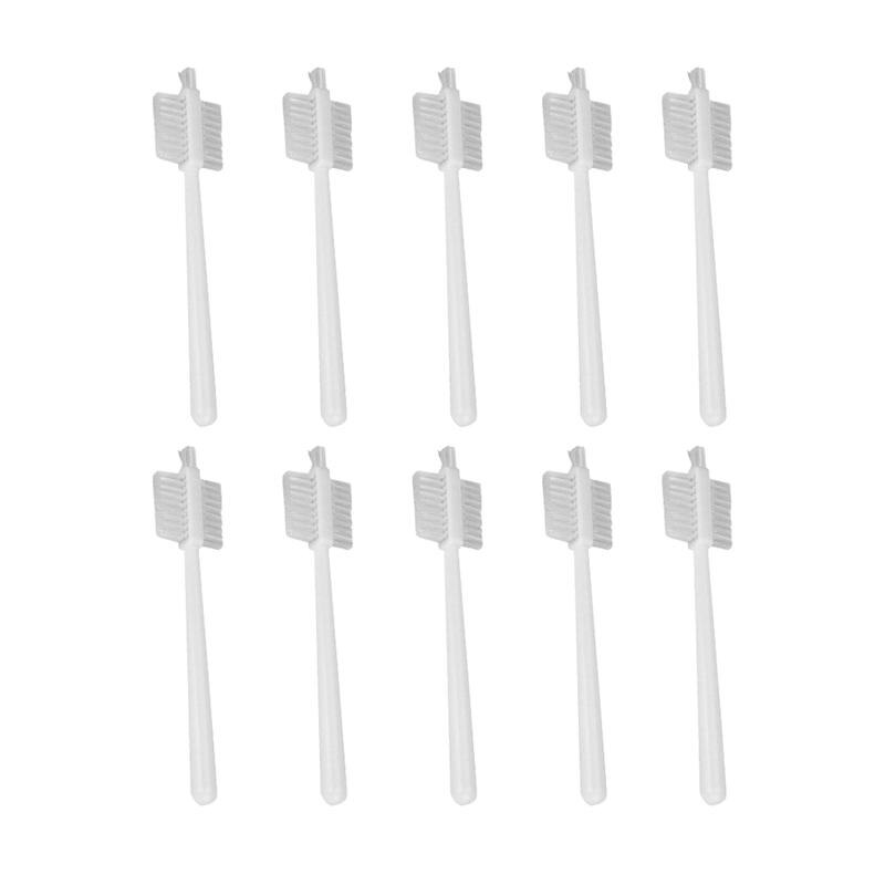 10 Pcs Triple Side Sojamelk Machine Reiniging Borstels Plastic Handvat Juicer Keukenmachine Borstels Koffiemolen Borstel Voor Keuken: White
