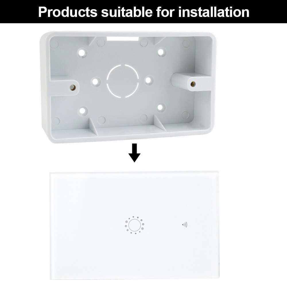 Caja de montaje de superficie externa con enchufe táctil estándar de EE. UU., ignífuga, Material de PVC, caja trasera de Interruptor blanco tipo 118