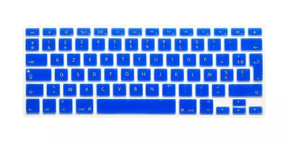 Eu Euro Azerty Franse Keyboard Cover Voor Macbook Air Pro Retina 13 15 Siliconen Toetsenbord Skin Protector Voor Imac: darkblue