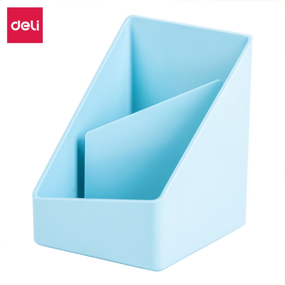 Deli Desktop Minimalistischen Lagerung Box Schreibwaren Sortierung Trennung Große Kapazität Lagerung Box Anti Slip Stift Halter Schule Büro: 8911 Light Blue