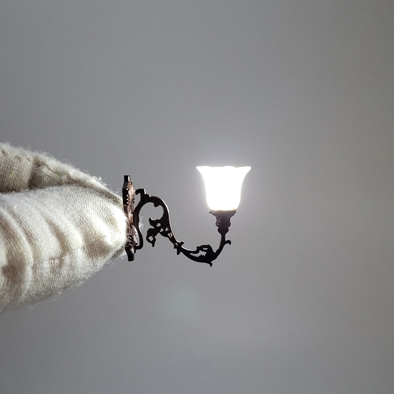 2 stücke ho Maßstechen Klassische Zauberstab Halterung Schwanenhals Lampen straße Lampe Modell warm kalt weiß, Der Eisenbahn Licht/zug/eisenbahn Layout