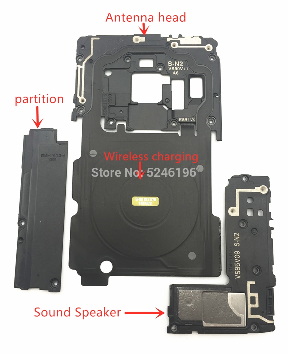 Vier stuk Onderhoud Fittings Set Voor Samsung Galaxy S9 Draadloze opladen board Sound speaker partitie antenne hoofd onderdelen