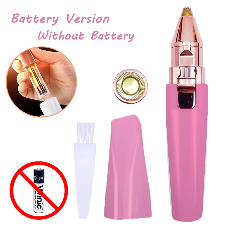 2 In 1 Elektrische Wenkbrauw Trimmer Pijnloos Epilator Vrouwen Draagbare Mini Scheerapparaat Make-Up Wenkbrauw Trimmen Wasbare: B