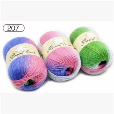 1pc 100g sektion farvet uld regnbue garn hånd strik hæklet tykt garn gør det selv håndværk varmt tørklæde sweater pude 360m: 207