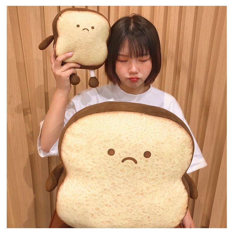 Oreiller en peluche Toast tranche pain oreiller coussin drôle Expression guérison en peluche oreiller canapé chambre enfants d'anniversaire