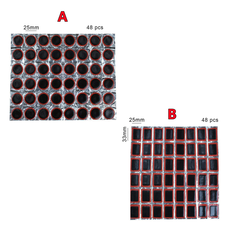 96/48PCS Rubber Puncture Patches Bicycle Tire Tyre Tube Repair Cycle Patch Kit No Glue Bicycle Inner Tube Puncture Repair Tools: Orange