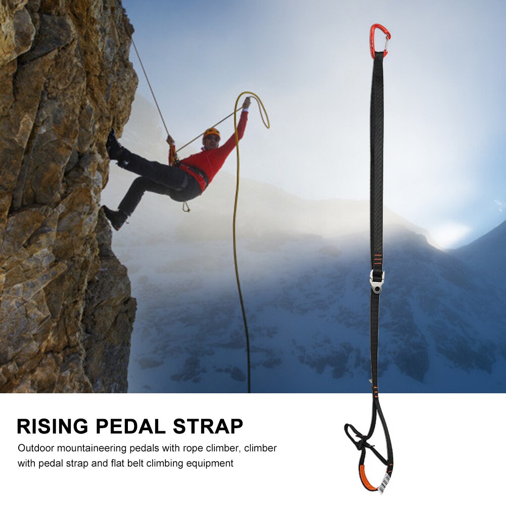 Adjustable Climbing Ascender Strap Rock Rope Foot Pedals Belt Outdoor Mountain Hiking Aerial Work RESCUE Equipment
