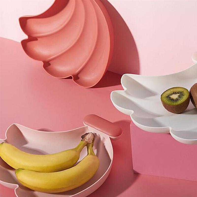 2 stk bananform snack tallerken snack fad tør frugt mad bakke husholdning plast serverings tallerken til hjemmet