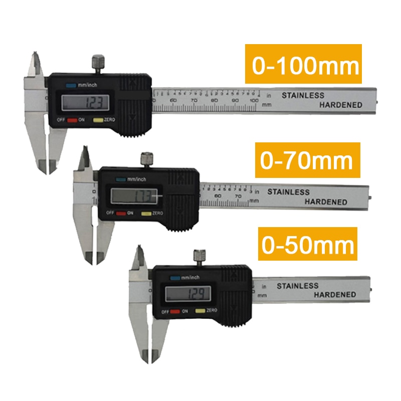 Stainless Steel Digital Caliper mini Pocket 50mm 70mm 100mm Thickness Gauge Electronic Vernier Caliper Slider Caliper Gem tool