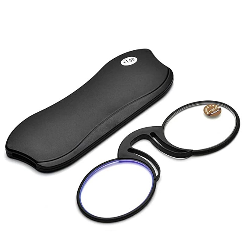 Mini Tragbare Nase Clip Lesebrille Männer Frauen Brieftasche Reader TR Lesebrille mit Fall + 1,0 Zu + 3,0