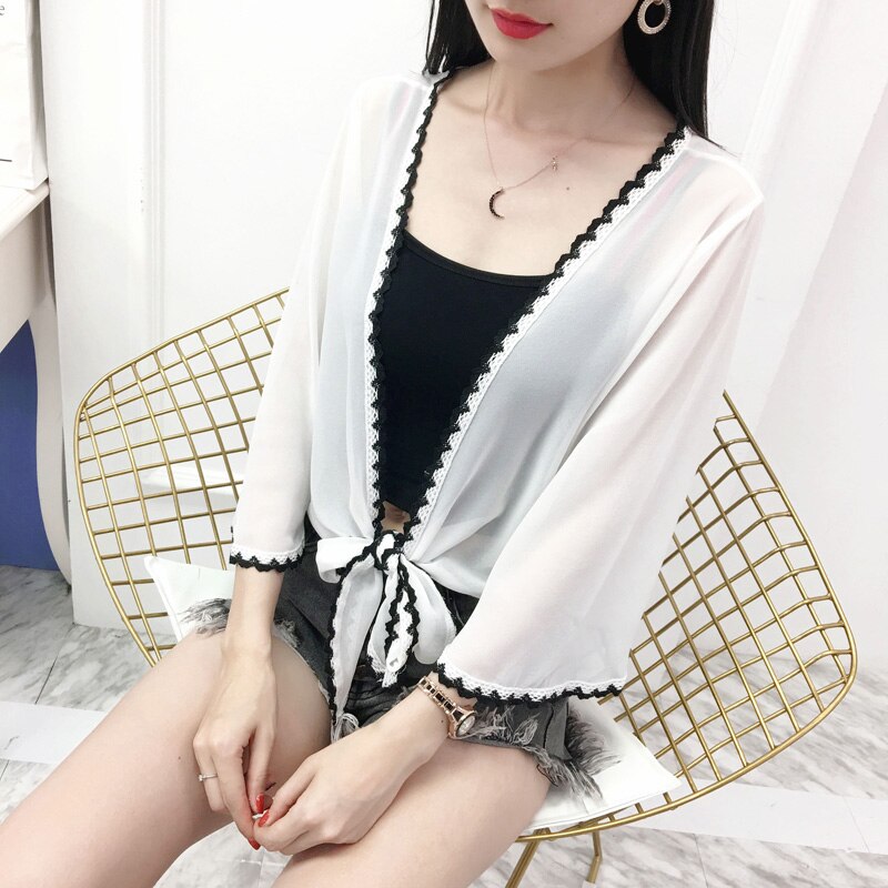 Wit Zwart Rood Blauw Kant Rand Shrugs Voor Vrouwen Party Dress Bolero Femme Cape Mariage Zomer Jurken Jacket Wraps Bridal sjaal