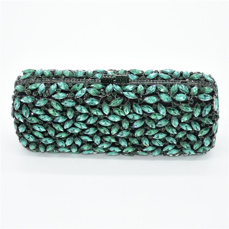 Siste bryllupsfest krystall clutch veske stil metallisk uthult krystall floral kvinner kveld clutch veske: Default Title