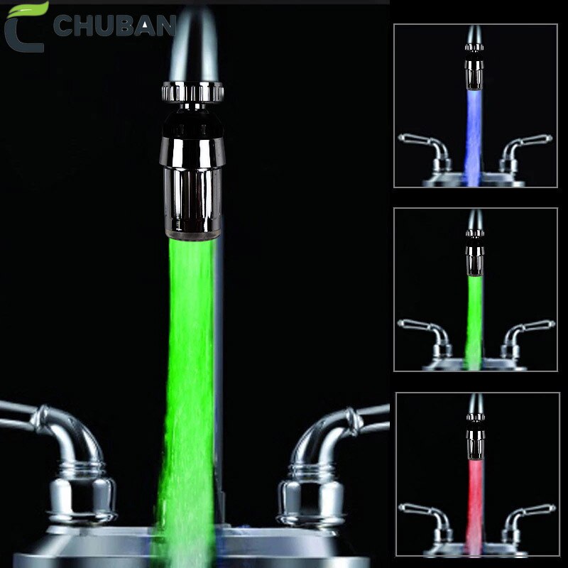 CHUBAN 1PC LED Wasserhahn Licht Intelligente Wasser Temperatur Kontrolle LED Wasserhahn Küche Armaturen Keine Notwendigkeit Batterie C94