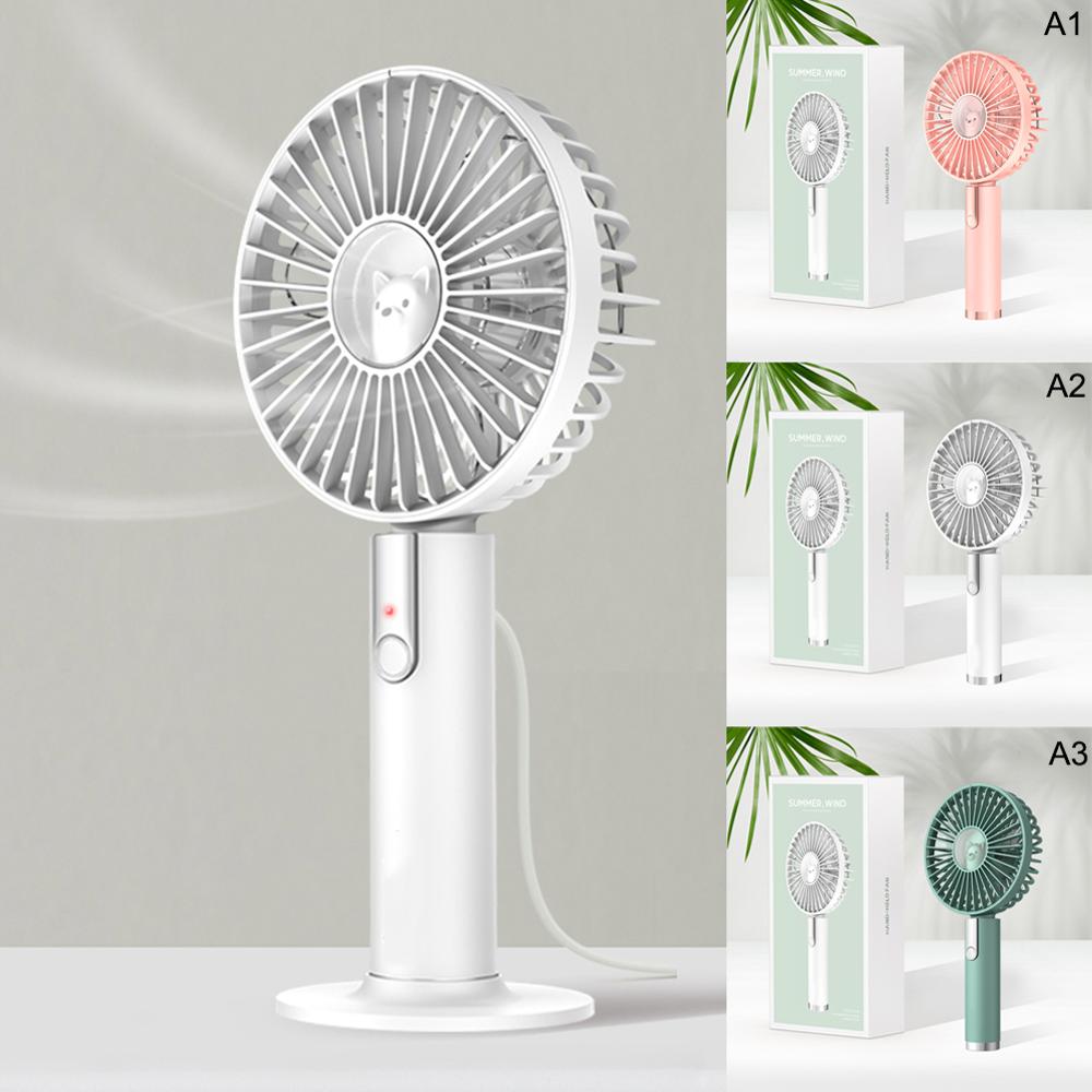 Tragbarer wiederaufladbarer ventilator, luftkühler, betrieben mit handventilator, usb, einfarbig, tragbarer desktop-home-office-ventilator, einstellbarer ventilator