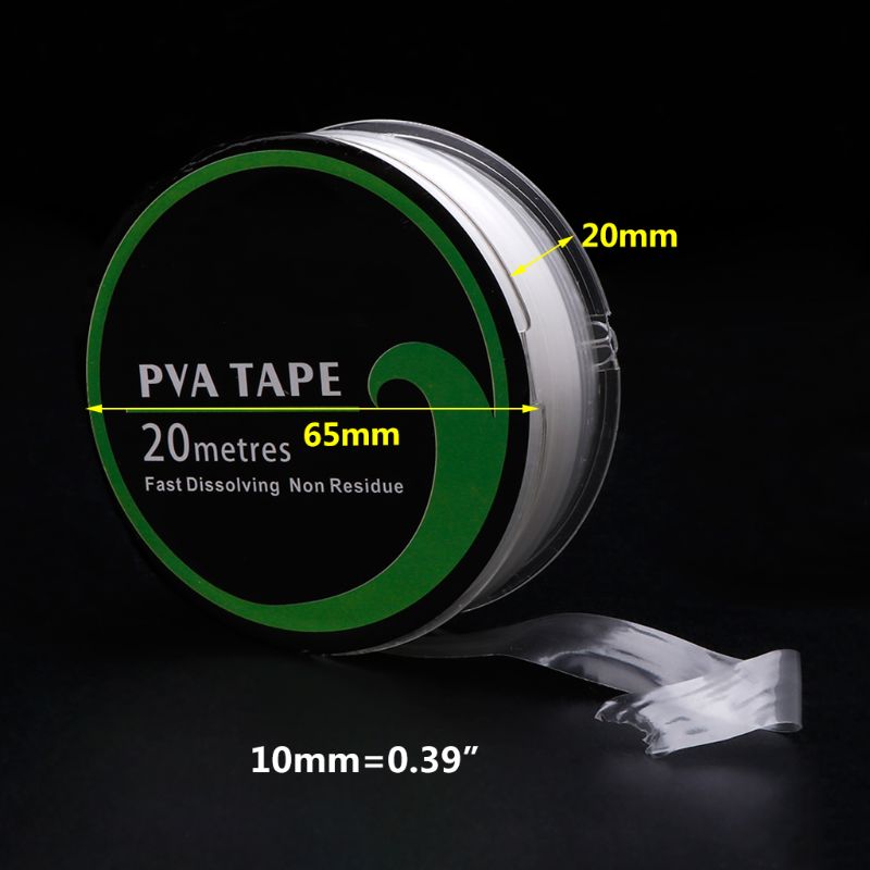 Cinta de PVA para alimentador de pesca, equipo de disolución rápida, transparente, ambiental, accesorios profesionales, 10mm x 20m
