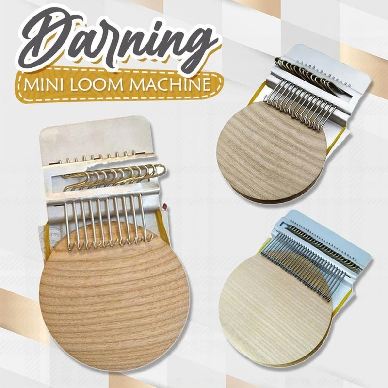 Petit métier à tisser en bois de type Speedweve, outil de tissage, métier à tisser de réparation amusant, métal, bricolage, outils textiles, machine à repriser, réparation de jeans, vêtements