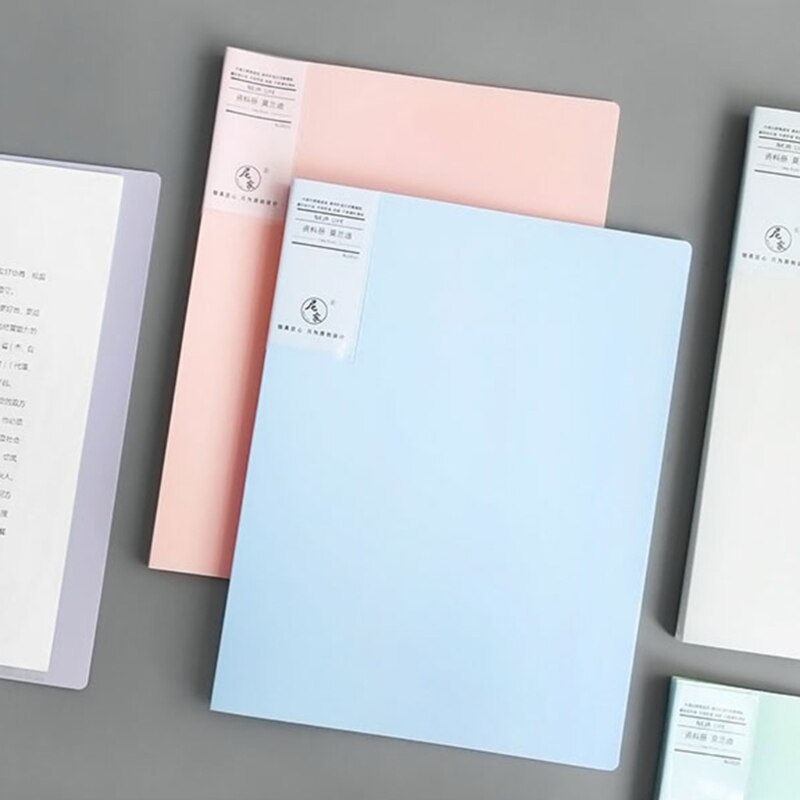 Morandi A4 File Bag 60 Pages Data Book Large Capacity Files Folder Information Booklet Stationery Office School Supplies