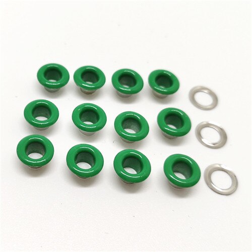 Oeillet métallique pour Scrapbooking, 100 pièces, trou de 4mm, embellissement de bricolage pour vêtements de travail, couture de vêtements: 5green