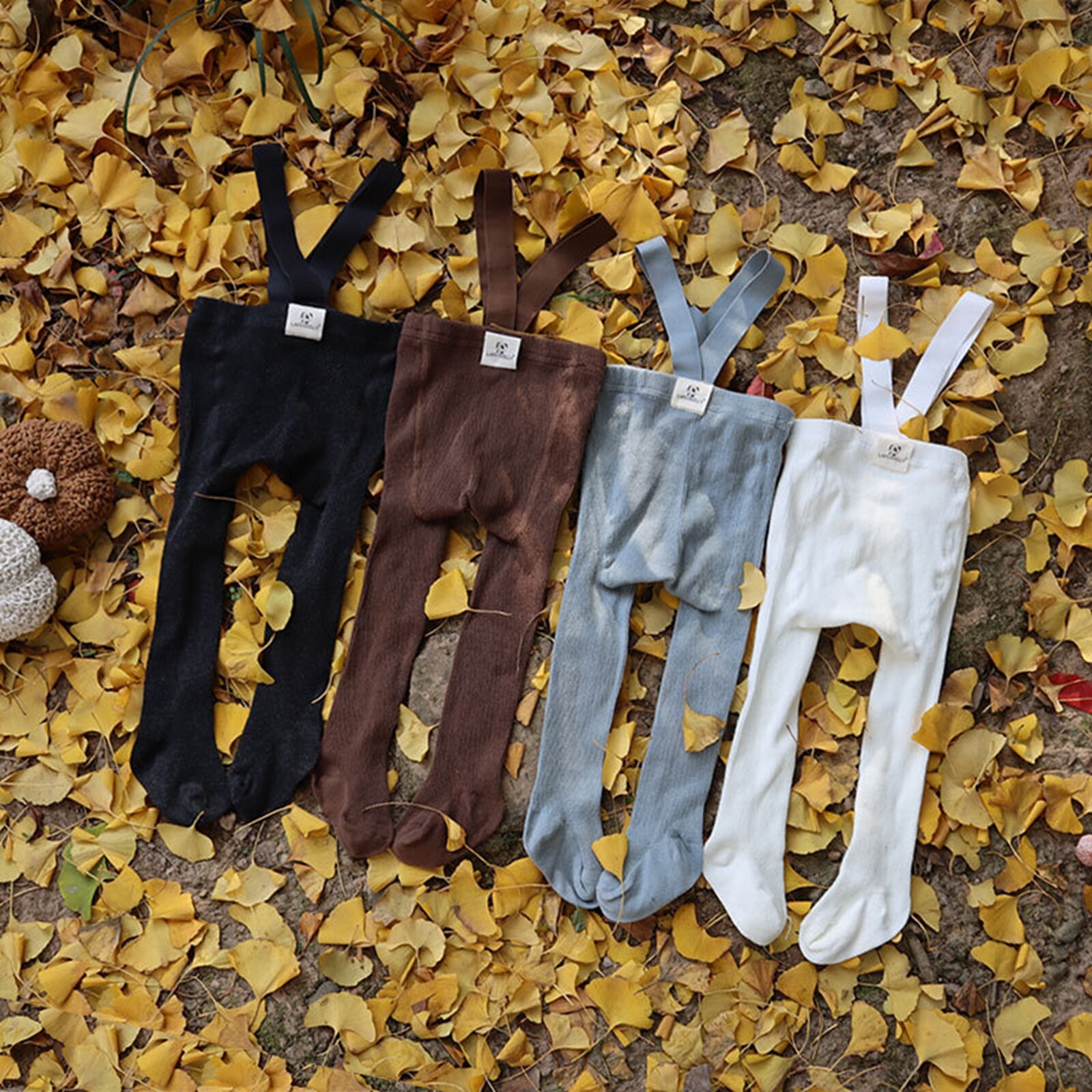 Bebé bebé tirantes acanalado medias primavera otoño bebé niñas lindo sólido alto cintura venda general Leggings 0-12M