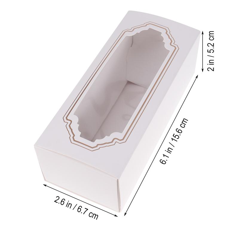 10 Pcs Baking Box White Card Paper Macaron Box Small Cookie Cake Dessert Party Packing Box With Clear Window