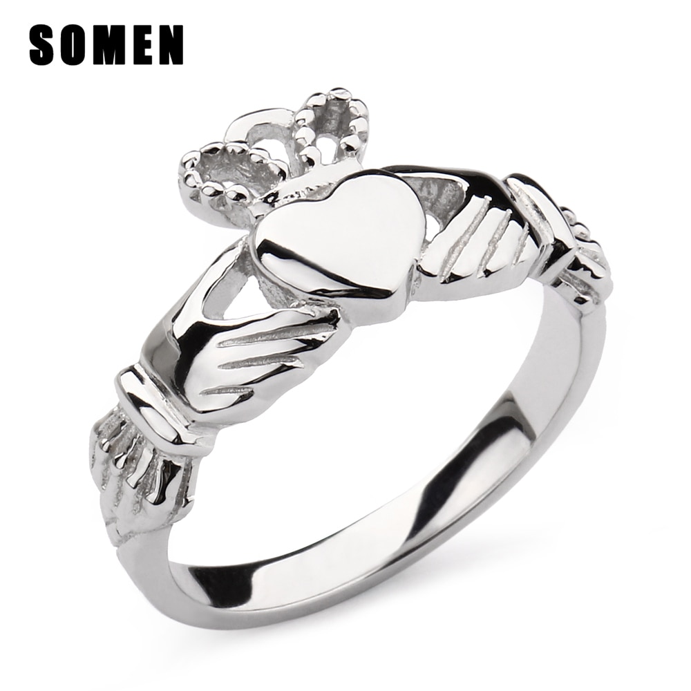 Somen Ring Women 925 Sterling Silver Ring Claddagh Wedding Band Engagement Rings Jewelry Femme Anillos De Plata 925