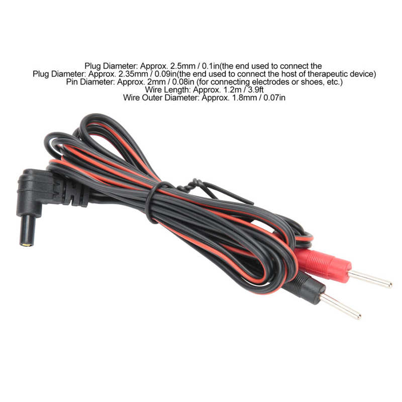 10pcs/lot Replacement Electrode Lead Wires Standard Pin Connection Cables 2.35mm For Tens Ems Massage Digital Therapy Device
