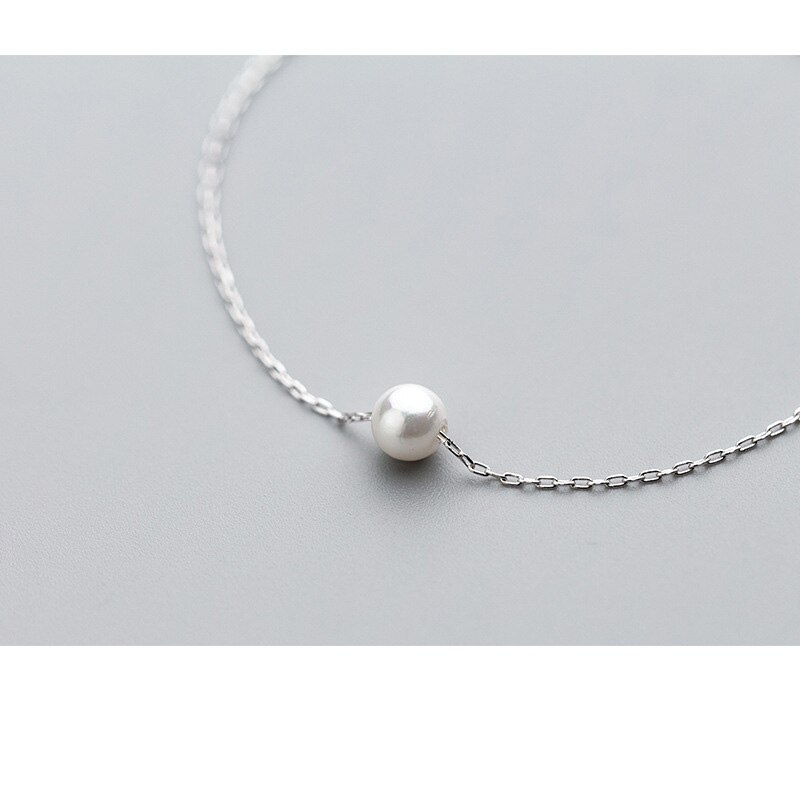 La monada prata fina 925 jóias pulseira feminina mulher imitação pérola corrente minimalista pulseiras para mulher prata 925 esterlina