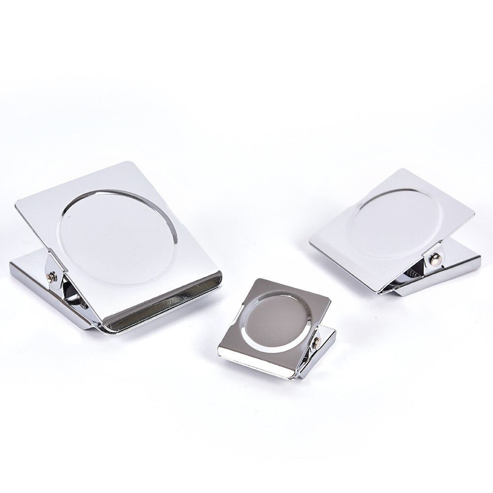 Paper Clip Refrigerator Spring Loaded Magnetic Wall Clip Memo Note Holder Silver Magnet Hook Clips