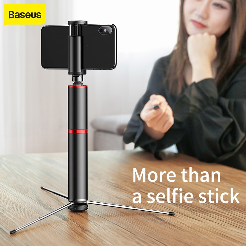 Baseus trådløs bluetooth selfie stick bærbar håndholdt telefon kamera stativ med fjernbetjening til iphone til samsung ved hjælp