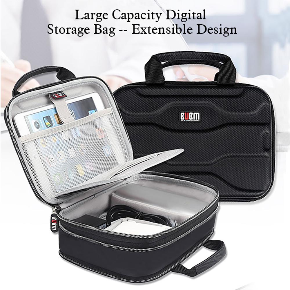 BUBM Reistas Gadget Hard Case Grote Capaciteit Digitale Opbergdoos Tablet Power Bank USB Drives Kabels Waterdichte Handvat Tas