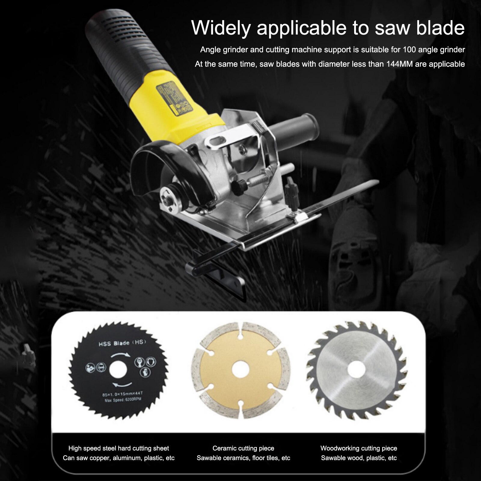 0-22mm 45°/90°/180° Angle Grinder Holder Thick Steel Base for 100mm Angle Grinder Cutter Holder DIY Tool Accessory