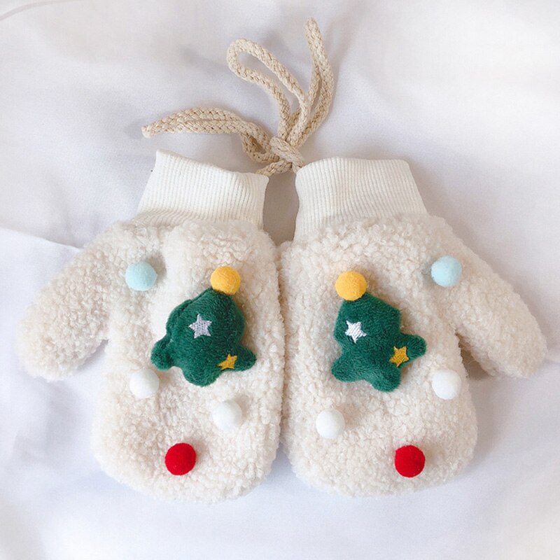 de un bebé de punto cálido para invierno guantes para chicas y chicos niños Patchwork mitones para el exterior guantes de lana al por mayor: W