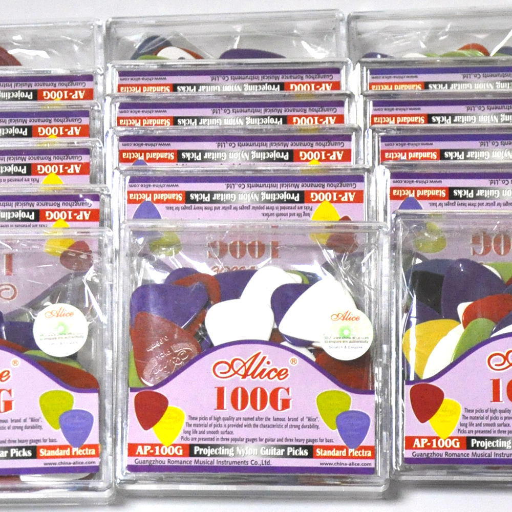Alice-Lote de 500 Uds. De púas antideslizantes de nailon para guitarra, 0,58/0,71/0,81/0,96/1,2/1,5mm,