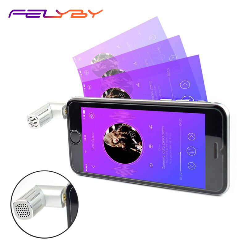 FELYBY Draadloze mini condensator microfoon voor mobiele telefoon opnemen video karaoke draagbare mic