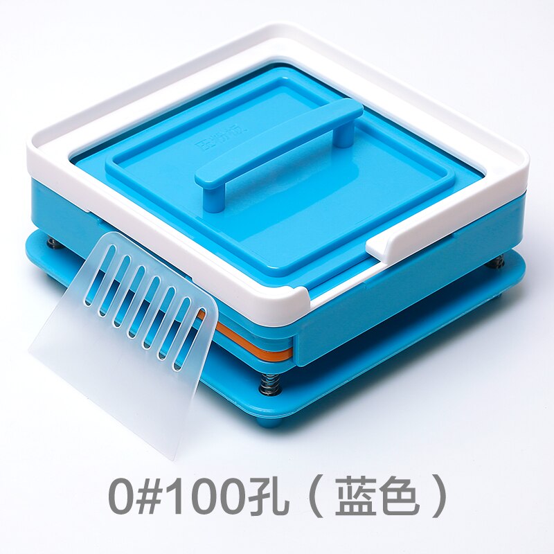 100 Holes Manual Capsule Filling Machine #0 Pharmaceutical Capsules Maker DIY Medicine Herbal pill powder Filler Size 0: Blue