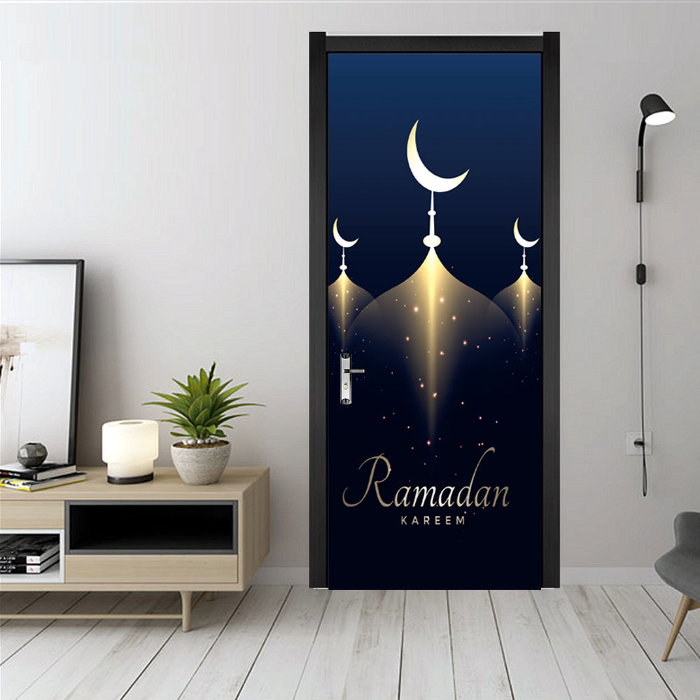3D Self-adhesive Muslim Door Sticker Ramadan Decoration EID Living Room Bedroom Glass Door Mural Wallpaper: MMT006