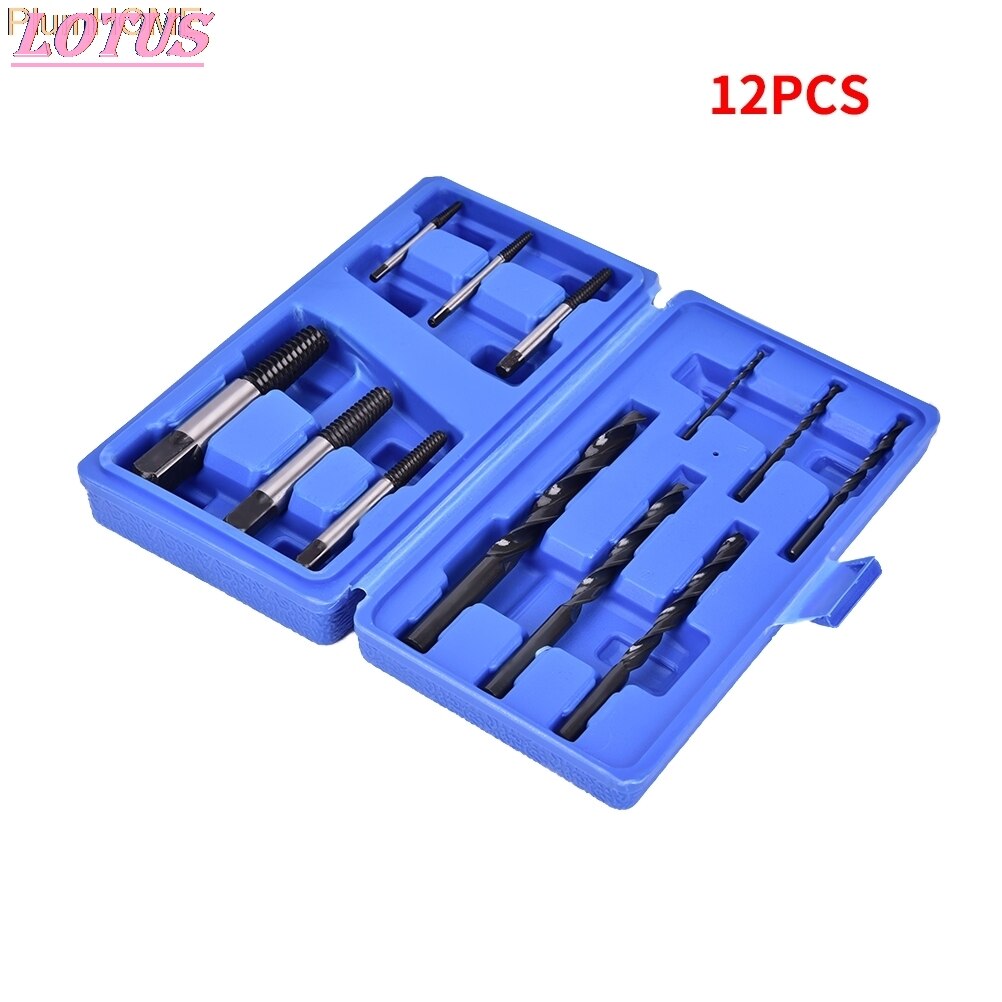 12PCS 19*10*4,5 cm Beschädigt Gebrochen Schraube Extractor Drill Bit Schraube Extractor Set Bolzen Entferner