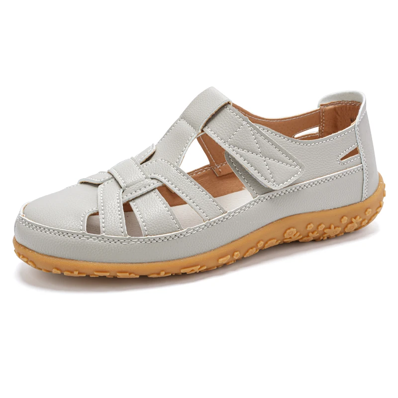 zomer loafers dames sandalen dames sandalen comfortabele flats wandelsandalen bedekte teen strandschoenen damesschoenen schoenen: Blauw / 35