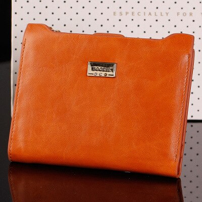 Cartera delgada de de ensueño para mujer de cámara, monedero de cuero PU con cremallera fina para mujer, monedero femenino, Mini Clutch, billeteras baratas para mujer: orange