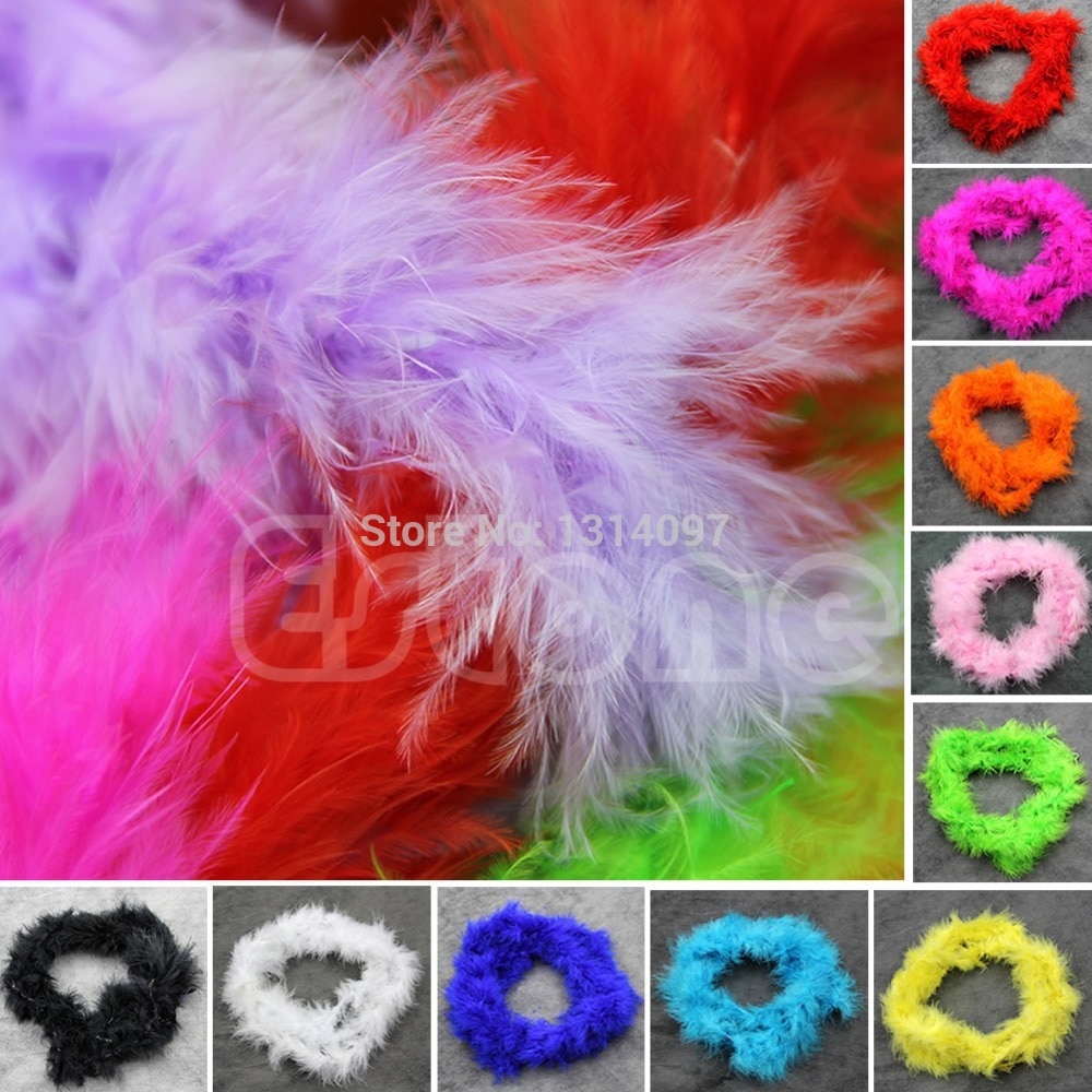 1 PC couleurs différentes 2 mètres Marabou plume Boa pour Burlesque Boas déguisement fête