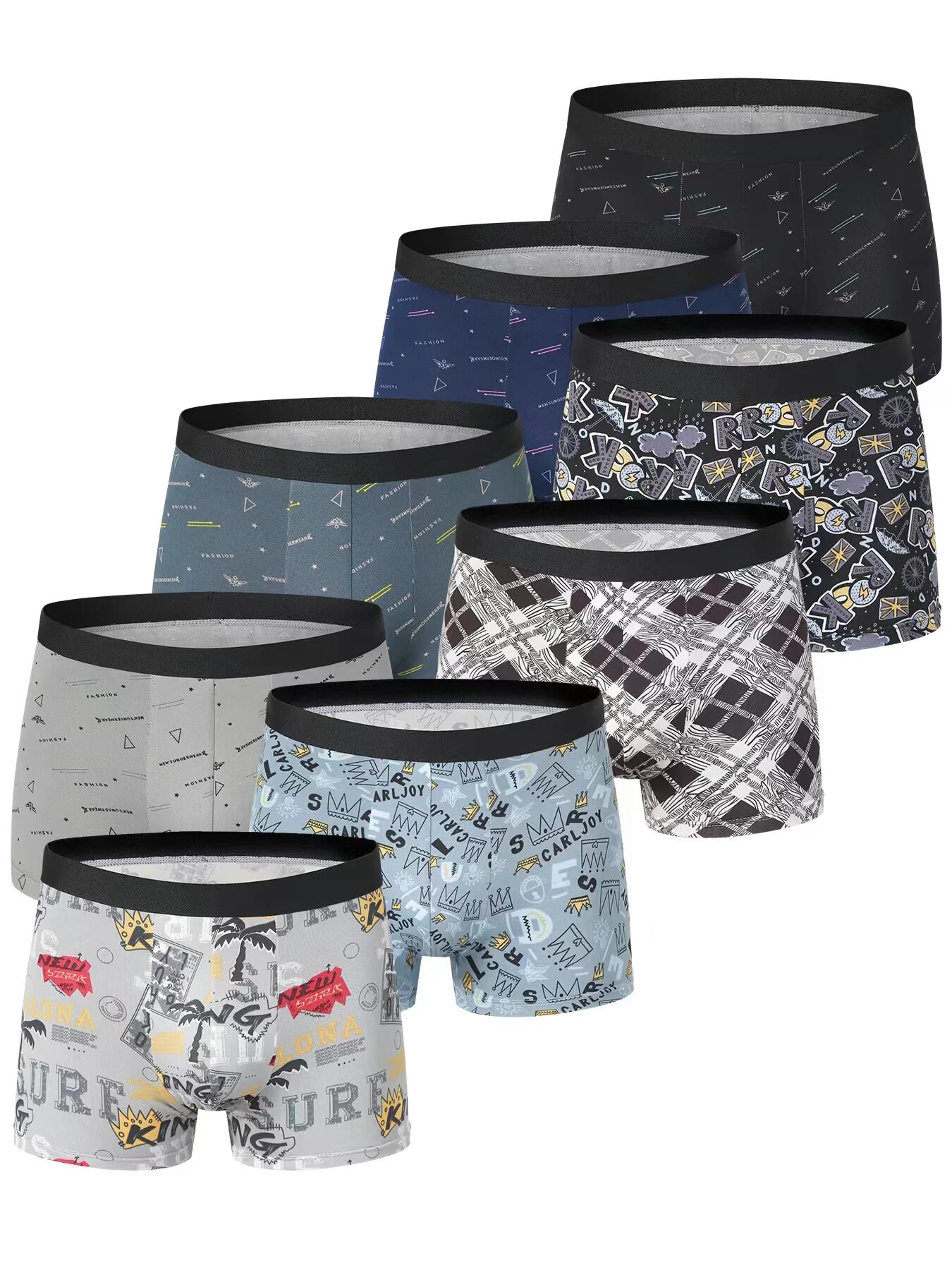 4 peças tamanho europeu e americano moda masculina impresso boxer roupa interior confortável troncos de natação shorts de grandes dimensões