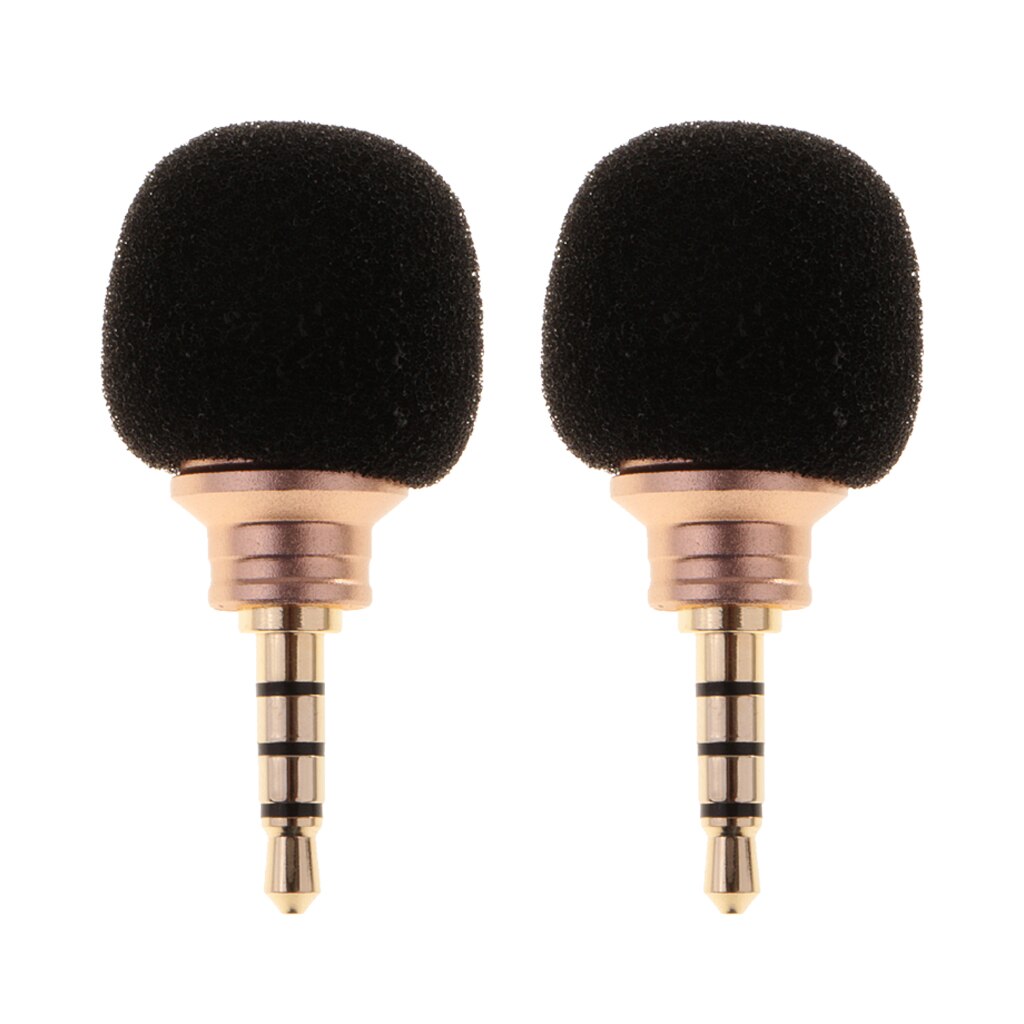 2pcs Portable 3.5mm Jack Mini Microphone Mic For Phone Laptop PC Recorder