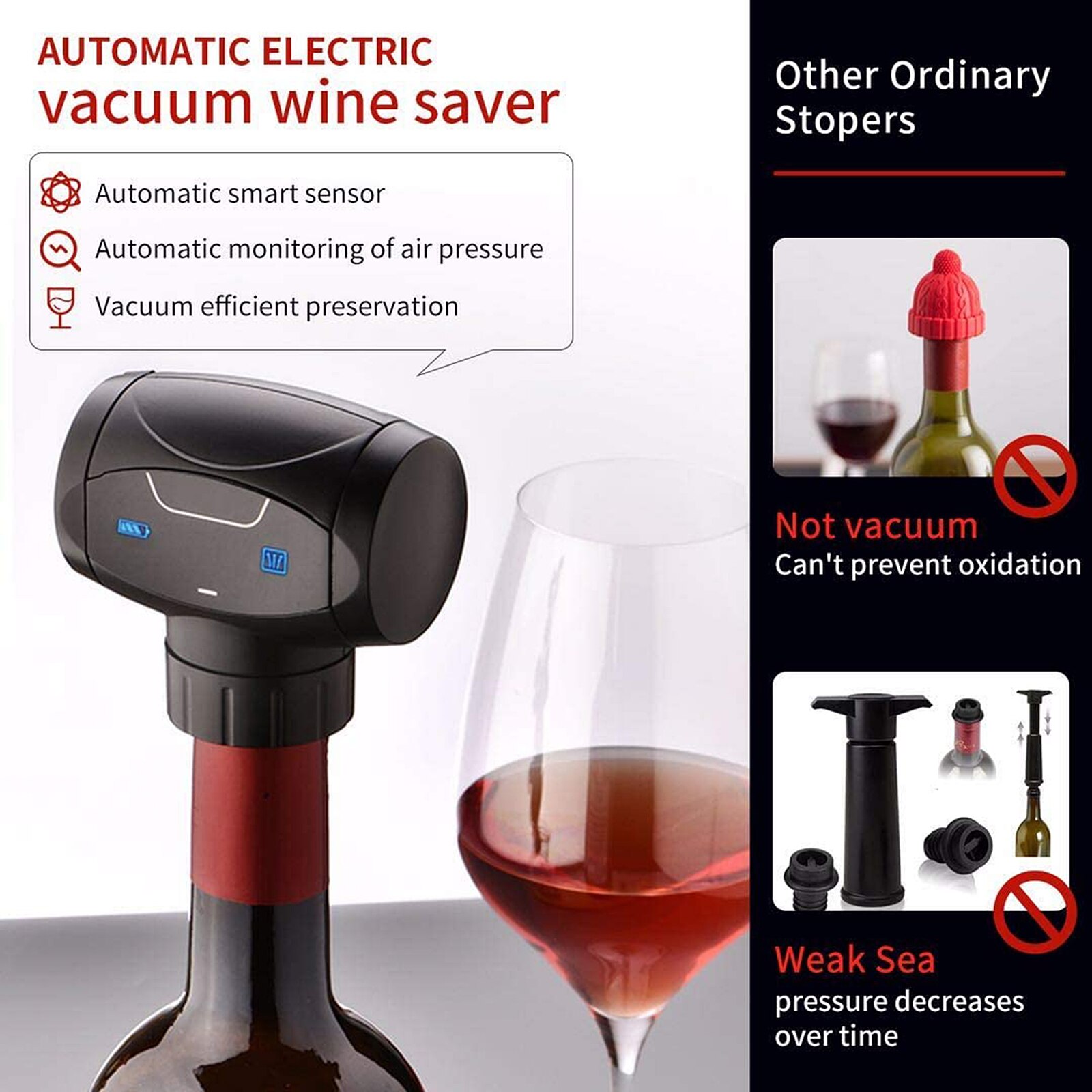 Wine Bottle Stopper Seale Sealer Vacuum Cork Kitch... – Grandado