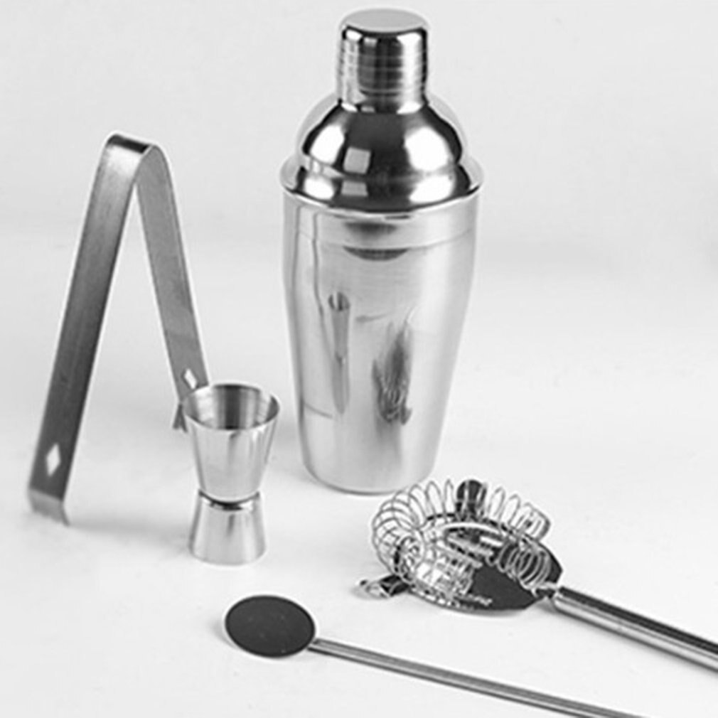 Stainless Steel Cocktail Set Bar Bartending Tool 5 Piece Set Cocktail Shaker Set For Bar Tool For Bartender