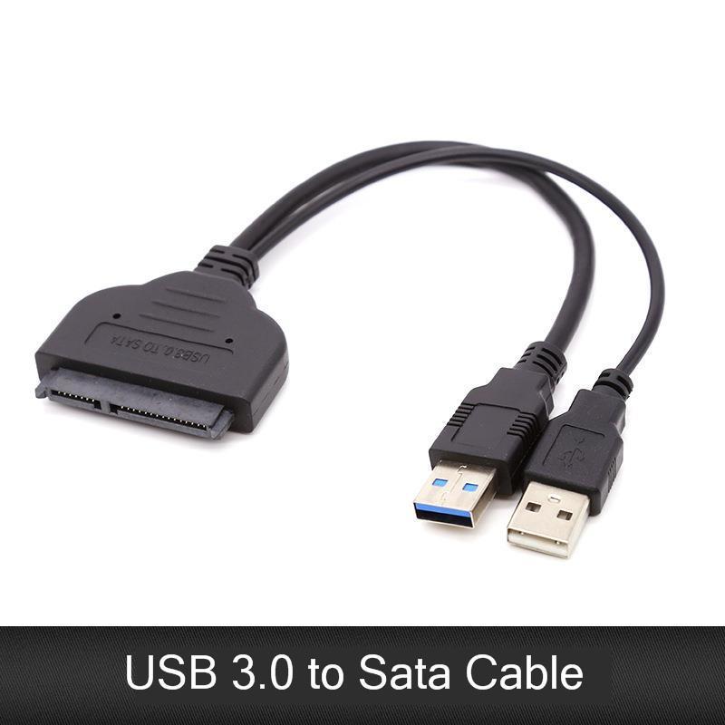 Dual USB 3.0 SATA Kabel 22 Pin Sata naar USB Adapter tot 5 Gbps Ondersteuning 2.5 Inch Externe SSD HDD Harde Schijf Adapter Kabel